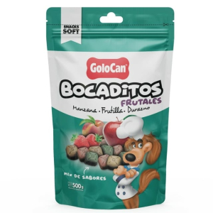 GoloCan Bocaditos Finos Manzana, Frutilla y Durazno x 500 gr - Imagen 1