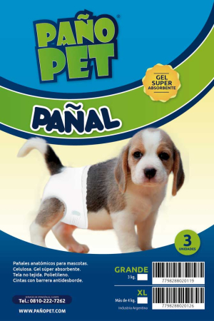 Paño Pet Pañales Mini (Talle Grande) 3kg  x 3 Unidades - Imagen 1