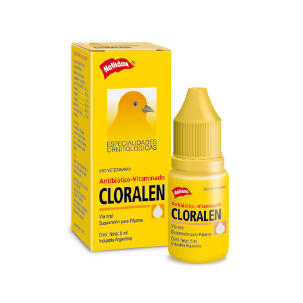 Cloralen de Holliday, frasco gotero de 5 ml para aves