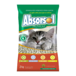 Bolsa de piedras sanitarias Absorsol Premium de 2 kg, sobre fondo blanco.