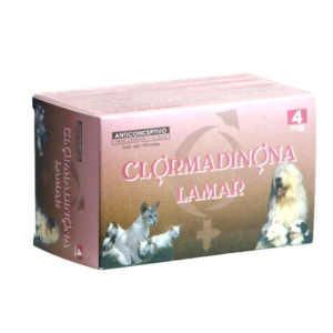 Clormadinona Lamar 4 mg, envase de 100 comprimidos.