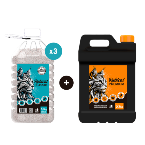 Combo Rubicat Classic 5,3 kg x 3 + Premium 5,7 kg