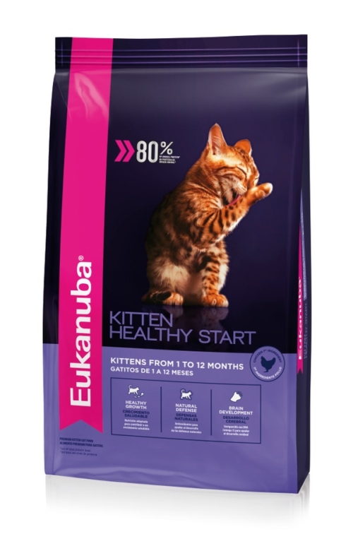 Eukanuba Kitten Healthy Start Envase de Eukanuba Kitten Healthy Start, alimento seco para gatitos de 1 a 12 meses
