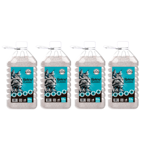 Rubicat Classic Bidón x 5,3 kg - Pack x 4. 4 bidones de 5,3 kg cada uno. Contenido total: 21,2 kg.