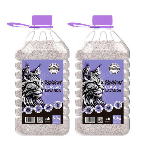 Rubicat Classic Lavanda Bidón x 5,3 kg - Pack x 2. 2 bidones de 5,3 kg cada uno. Contenido total: 10,6 kg. Rubicat Classic Lavanda Bidón x 5,3 kg - Pack x 2. 2 bidones de 5,3 kg cada uno. Contenido total: 10,6 kg.