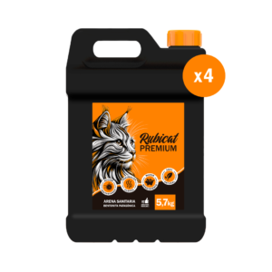 Rubicat Premium Bidón x 5,7 kg - Pack x 4. 4 bidones de 5,7 kg cada uno. Contenido total: 22,8 kg.