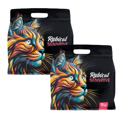 Rubicat Sensitive x 5 kg - Pack x 2. 2 bolsas de 5 kg cada una. Contenido total: 10 kg. Rubicat Sensitive x 5 kg - Pack x 2. 2 bolsas de 5 kg cada una. Contenido total: 10 kg.