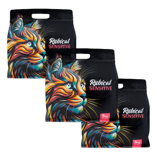 Rubicat Sensitive x 5 kg - Pack x 3. 3 bolsas de 5 kg cada una. Contenido total: 15 kg. Rubicat Sensitive x 5 kg - Pack x 3. 3 bolsas de 5 kg cada una. Contenido total: 15 kg.
